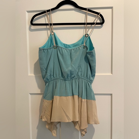 Waverly Grey Color-block Silk Tank - Picture 2 of 4